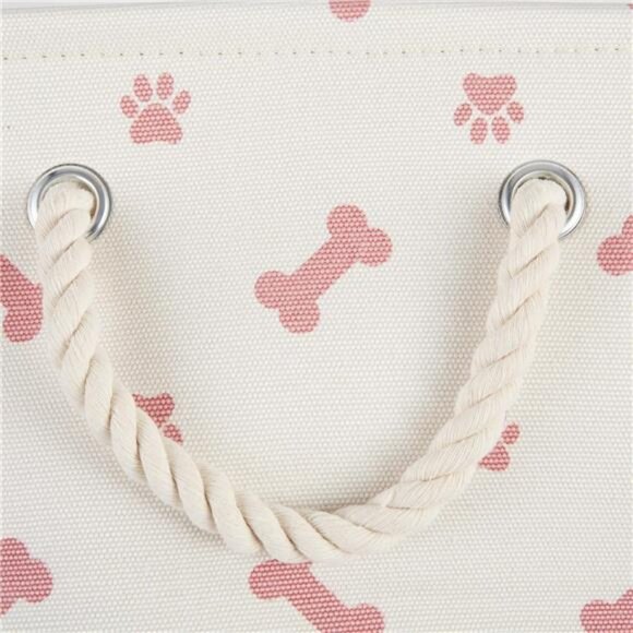 Pet Storage Collection Paw and Bone Print, Small Rectangle, Rose - Picture 5 of 7